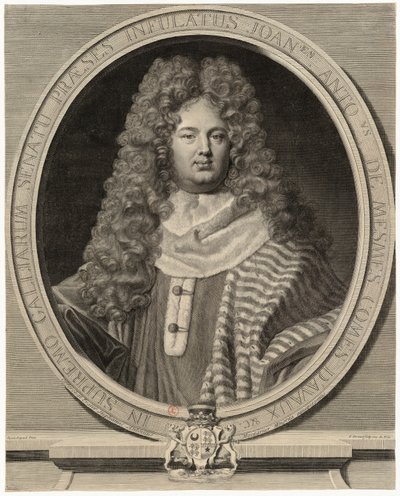 Portrait of Jean-Antoine de Mesmes by Drevet Hyacinthe Rigaud pinxit